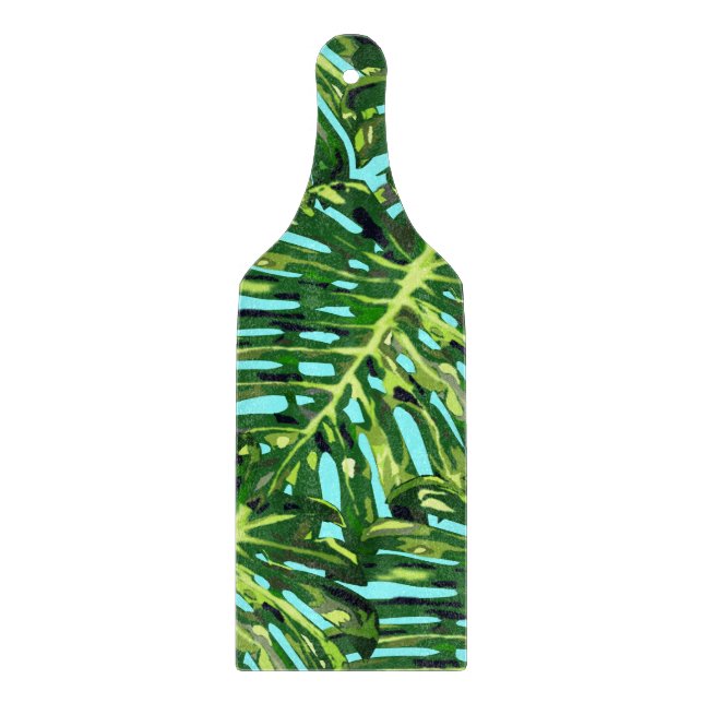 Planche À Découper Conseil de coupe des Feuilles tropicaux (Devant)