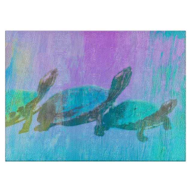 Planche À Découper Conseil de coupe des tortues néons (Devant)