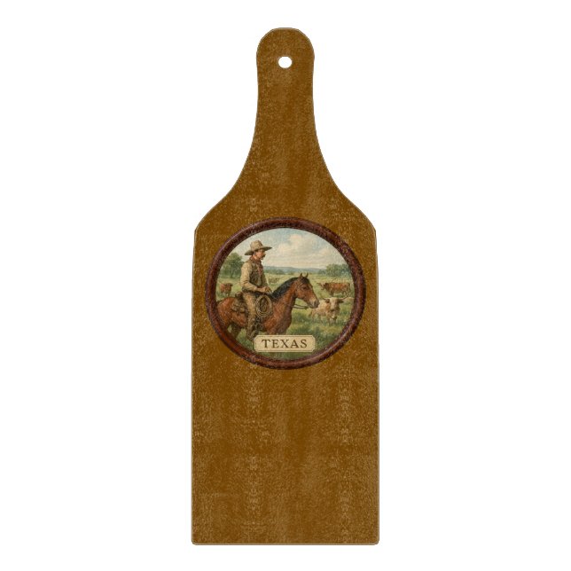 Planche À Découper Conseil de coupe du Texas Cowboy (Devant)