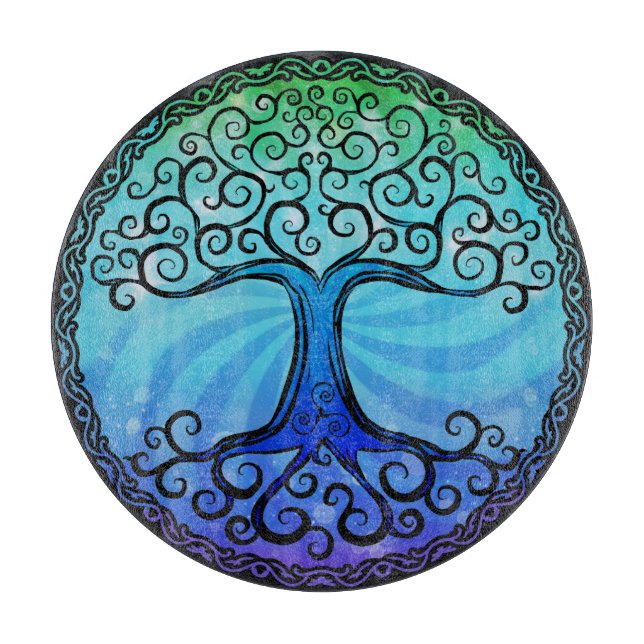 Planche À Découper Conseil de taille du verre - 'arbre celtique de (Devant)