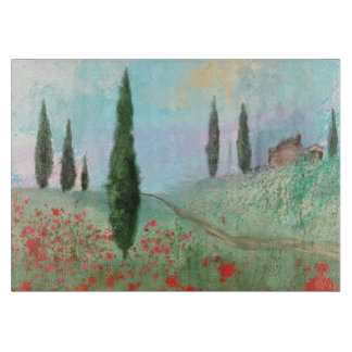 Planche À Découper Conseil de taille du verre de scène de paysage de