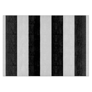 Planche À Découper Conseil rayé noir et blanc de taille du verre