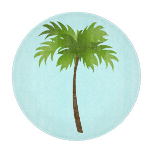 Planche À Découper Conseil rond de taille du verre de palmier