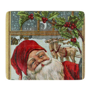 Planche À Découper Conseil vintage de taille du verre de Père Noël 