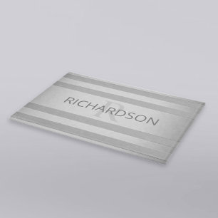 Planche À Découper Contemporain Faux Argent Ombre Rayures & Gris