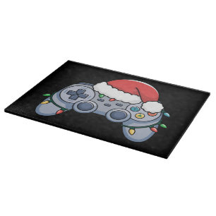 Planche À Découper Contrôleur de jeu vidéo Noël Santa Hat Gamer