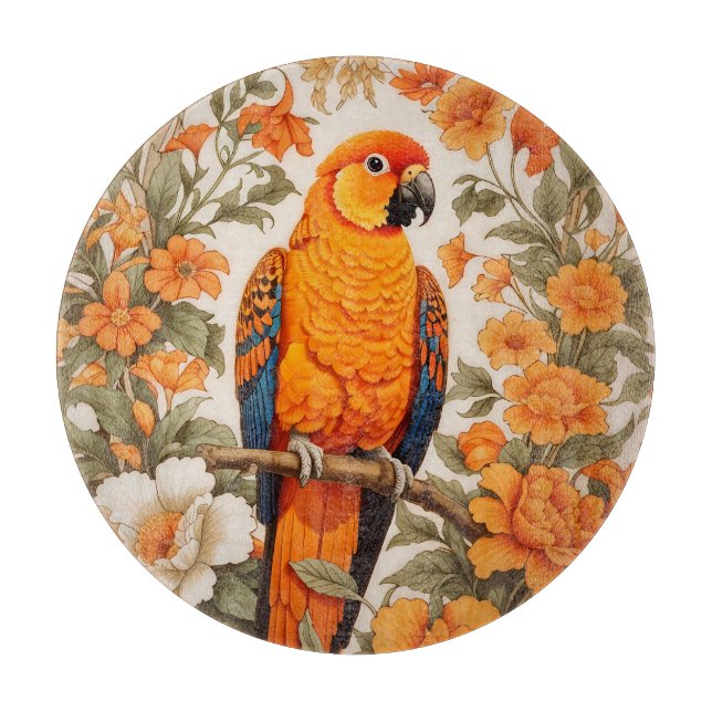 Planche À Découper Conure Soleil Magnifique Inspiré de William Morris (Devant)