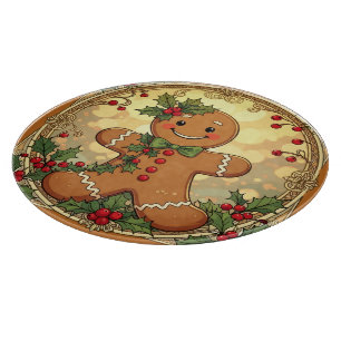 Planche À Découper Cookies de pain d'épice de Noël festif