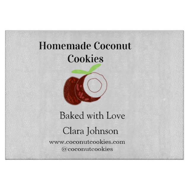 Planche À Découper Cookies maison coco frais nom site web social (Devant)