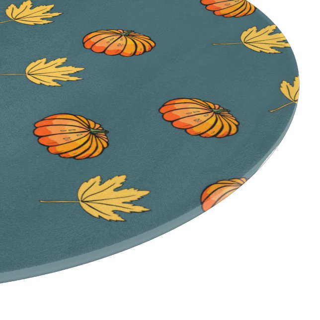 Planche À Découper cool moderne jaune citrouille motif amoureux du mo (Coin)