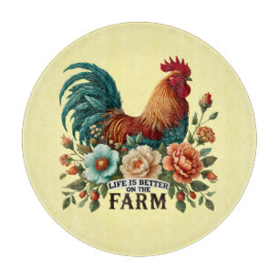 Planche À Découper Coq de vie de ferme mignon
