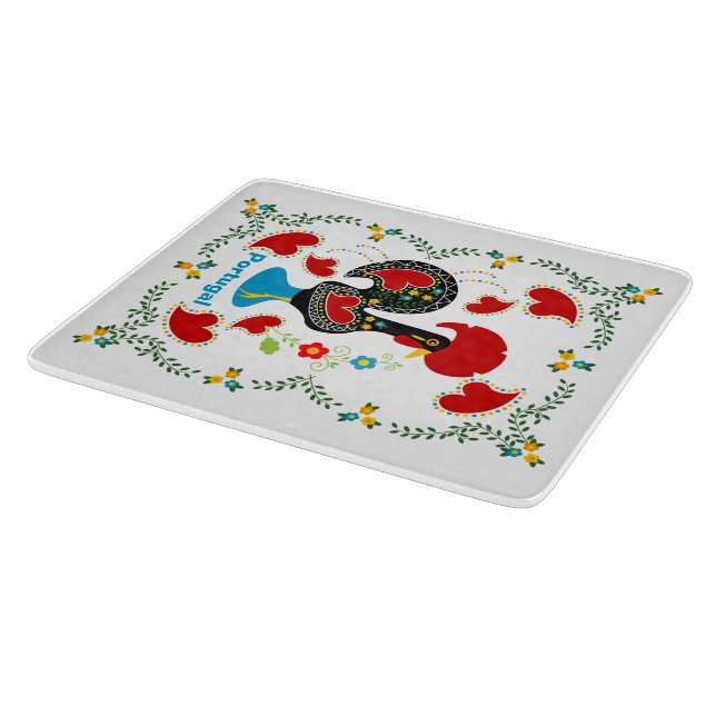 Planche À Découper Coq traditionnel du Portugal en noir (Coin)