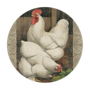Planche À Découper Coqs et poule en dehors de Chambre de poule avec