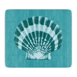 Planche À Découper Coquillage - Tons bleu turquoise