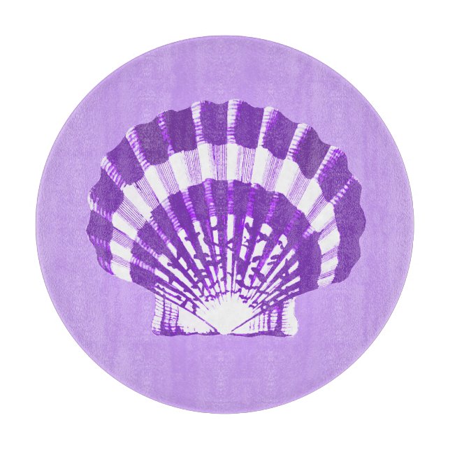 Planche À Découper Coquillage - violet et blanc (Devant)