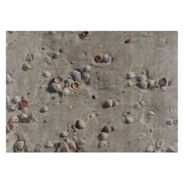Planche À Découper Coquillages dans le sable humide (Devant)