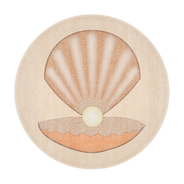 Planche À Découper Coquille d'huître et Perle Unisexe (Devant)