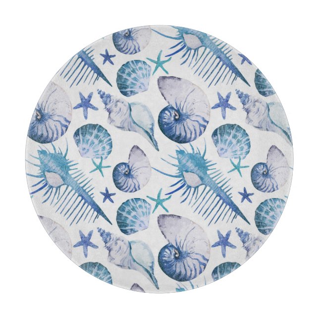 Planche À Découper Coquilles d'aquarelle (Devant)