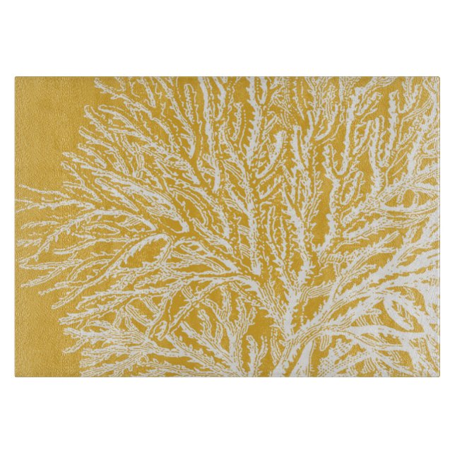Planche À Découper Corail jaune et blanc (Devant)