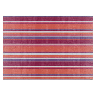Planche À Découper Corail vivant, bandes rouge et violet