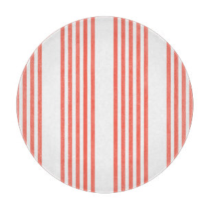 Planche À Découper Corail vivant et blanc cinq bandes motif