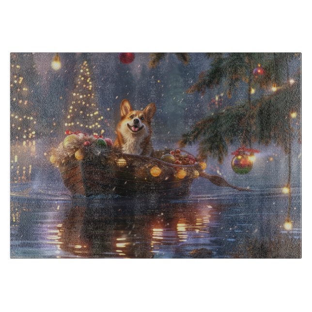 Planche À Découper Corgi Christmas Festive Voyage (Devant)