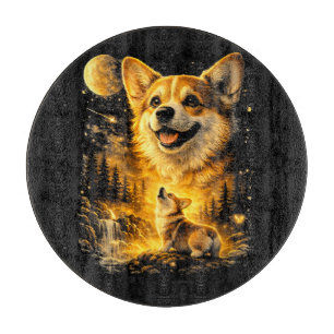 Planche À Découper corgi drôle qui hurle à la lune