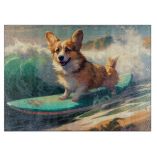 Planche À Découper Corgi Peinture Surf de plage