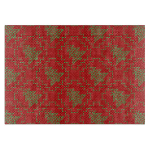 Planche À Découper Cosy sapin de Noël affreux pull à damiers motif