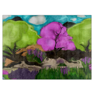 Planche À Découper Coton Bonbons Arbres Art Abstrait