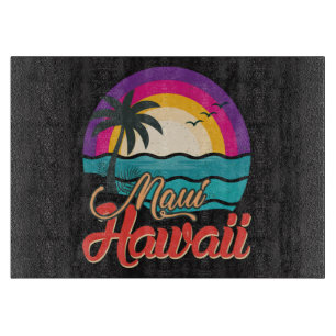 Planche À Découper Coucher de soleil sur la plage de Maui Hawaii avec