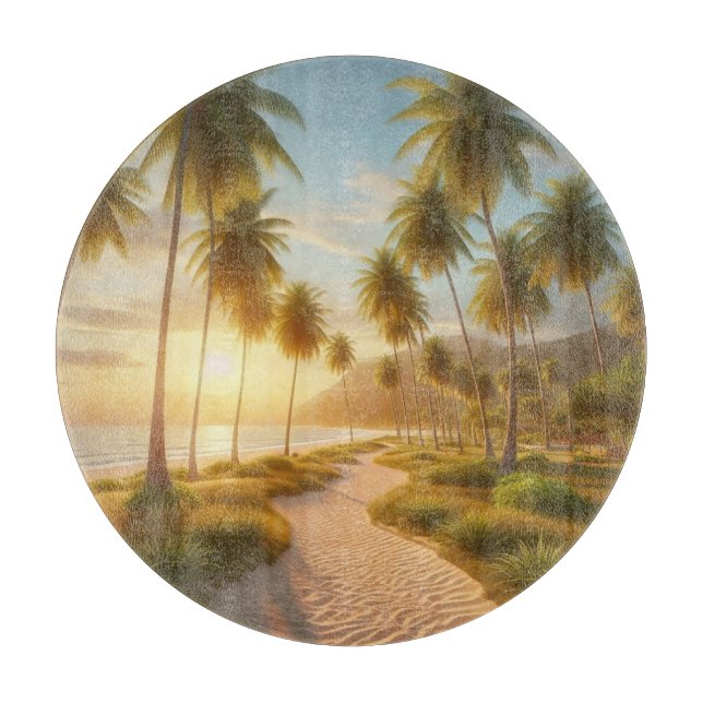 Planche À Découper coucher de soleil sur la plage des Caraïbes/tropic (Devant)