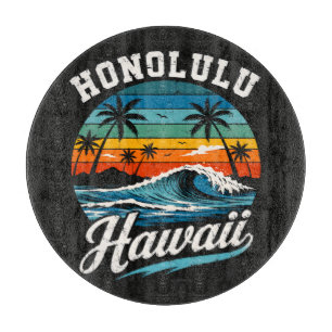 Planche À Découper Coucher de soleil surf Honolulu Hawaï