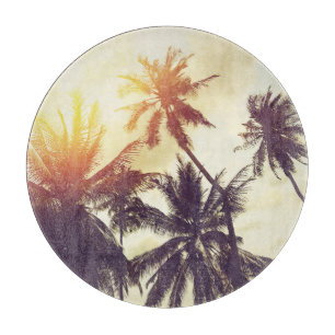 Planche À Découper Coucher de soleil tropical : Palm Silhouette Vinta