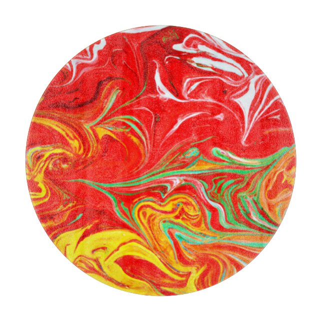 Planche À Découper Couleurs chaudes Art Motif. Acheter maintenant (Devant)