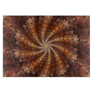 Planche À Découper Couleurs chaudes d'automne, art fractal abstrait m