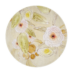 Planche À Découper Couleurs Chaudes Floral