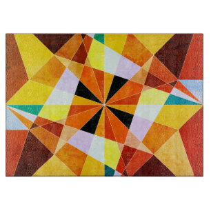 Planche À Découper Couleurs Chaudes Formes Géométriques Angulaires Fr