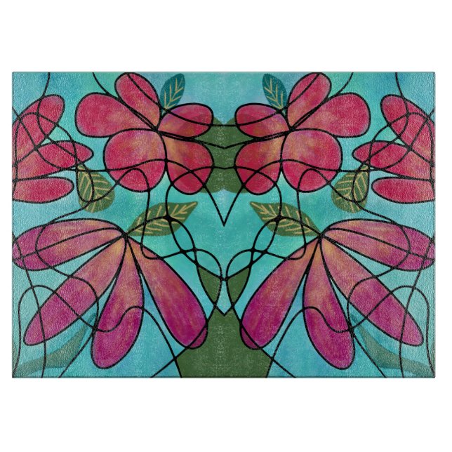PLANCHE À DÉCOUPER COULEURS D'EAU NEUROGRAPHIQUES DES FLEURS DE PRINT (Devant)