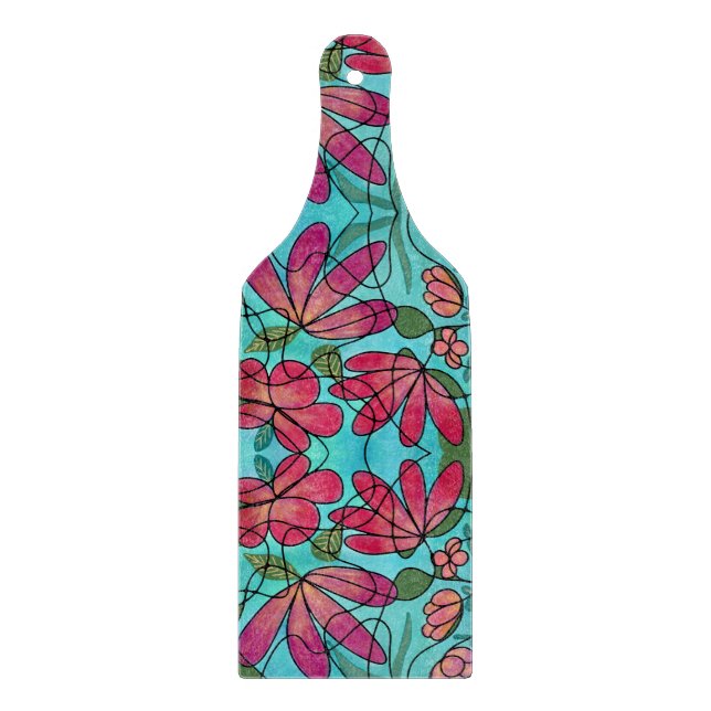 PLANCHE À DÉCOUPER COULEURS D'EAU NEUROGRAPHIQUES DES FLEURS DE PRINT (Devant)