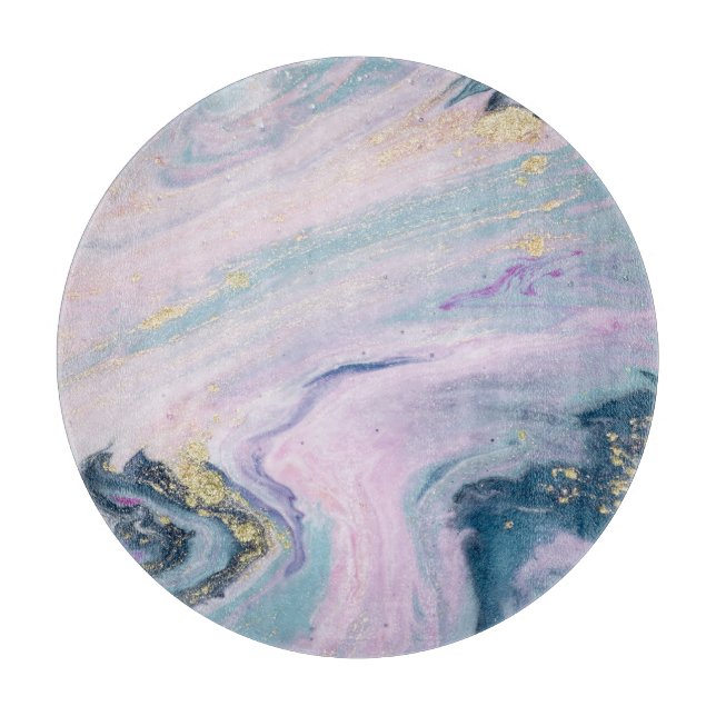 Planche À Découper Couleurs pastel marbrées, arrière - plan de luxe. (Devant)