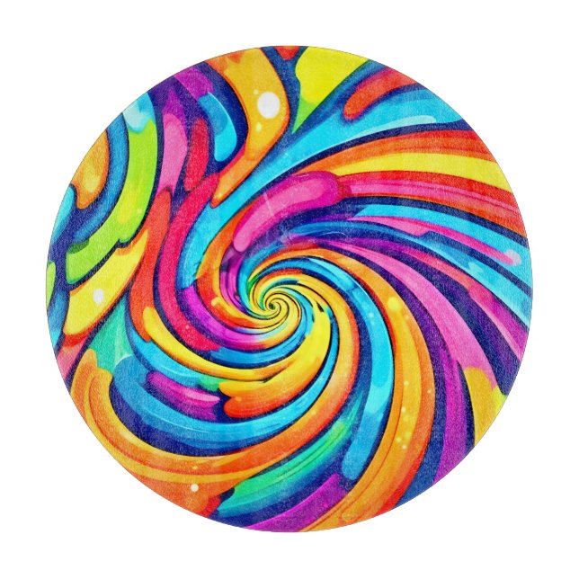 Planche À Découper Couleurs torride, Spirale psychédélique, Chao colo (Devant)