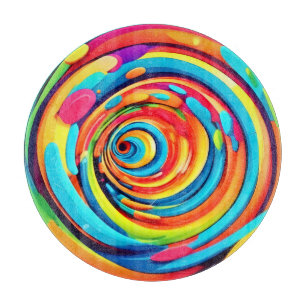 Planche À Découper Couleurs tourbillonnantes dans un tunnel psychédél