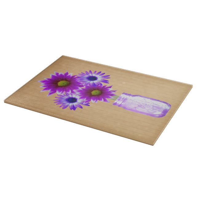 Planche À Découper Country Rustic Purple Mason Jar Cutting Board (Coin)