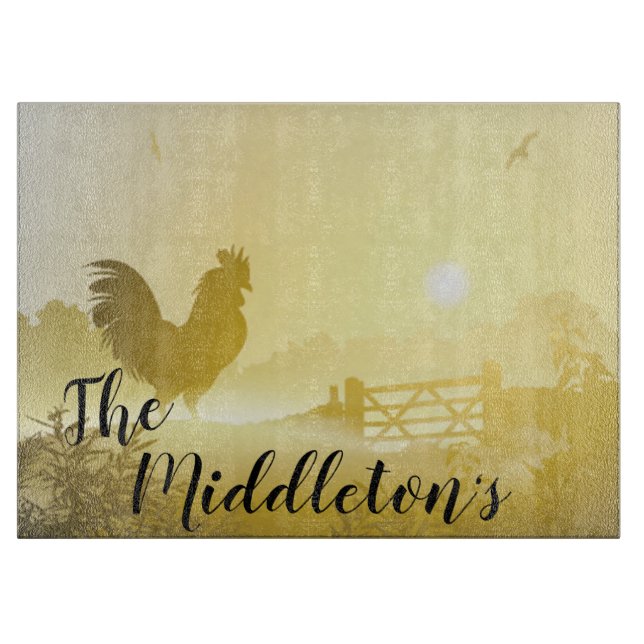 Planche À Découper Coupe de verre personnalisée Coupe Sunny Matin Cou (Devant)