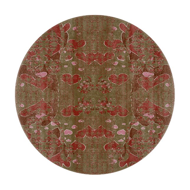 Planche À Découper Coupes de fleurs en forme de cœur (Devant)