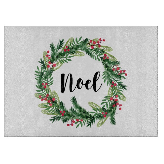 Planche À Découper Courbe d'aquarelle de Noël (Devant)
