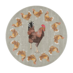 Planche À Découper Courir des poules de coq et de levage