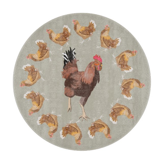 Planche À Découper Courir des poules de coq et de levage (Devant)