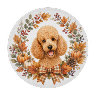 Planche À Découper Couronne d'automne Caniche